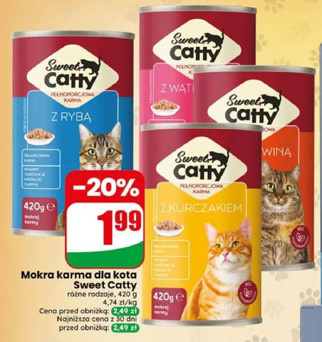 Mokra karma dla kota z rybą Sweet Catty +3 warianty