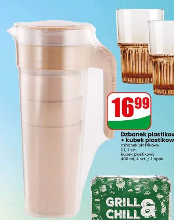 Zestaw dzbanek plastikowy + kubek plastikowy
