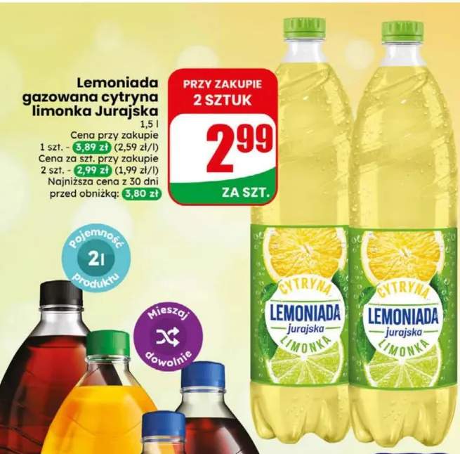 Lemoniada gazowana cytryna limonka Jurajska