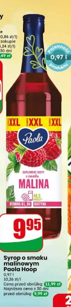 Syrop o smaku malinowym Paola Hoop