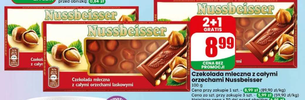 Czekolada mleczna z całymi orzechami Nussbeisser