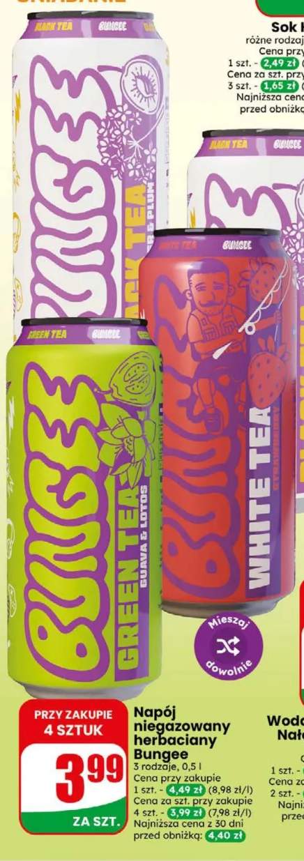 Napój niegazowany herbaciany Bungee Green Tea Guava & Lotos +2 warianty