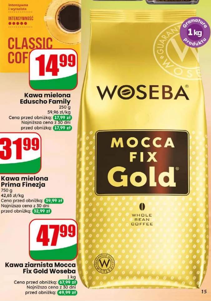 Kawa ziarnista Mocca Fix Gold Woseba
