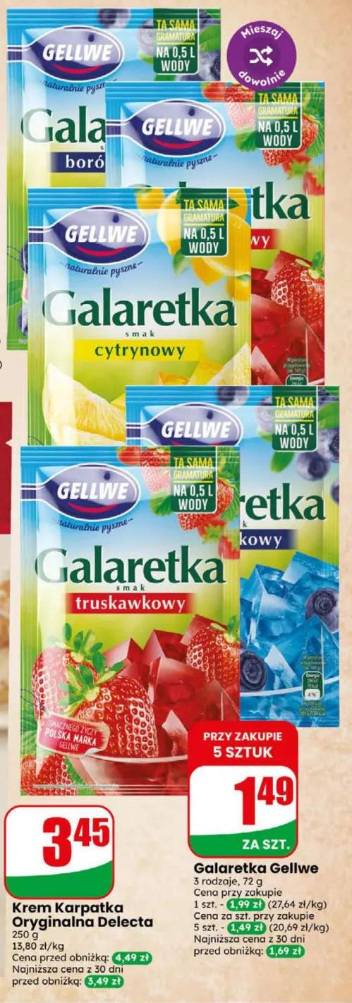 Galaretka Gellwe smak truskawkowy +2 warianty