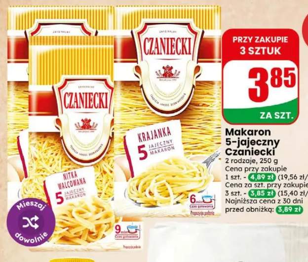 Makaron 5-jajeczny nitka walcowana Czaniecki +1 wariant