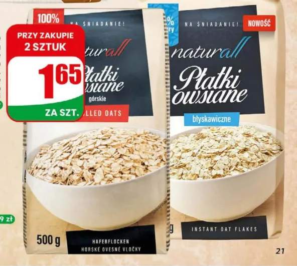 Płatki owsiane górskie Naturall +1 wariant
