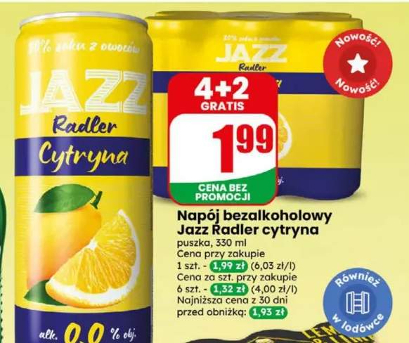 Piwo bezalkoholowe Napój bezalkoholowy Jazz Radler cytryna