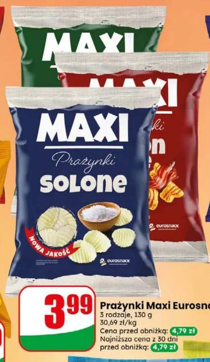 Prażynki Maxi Eurosnack solone +2 warianty
