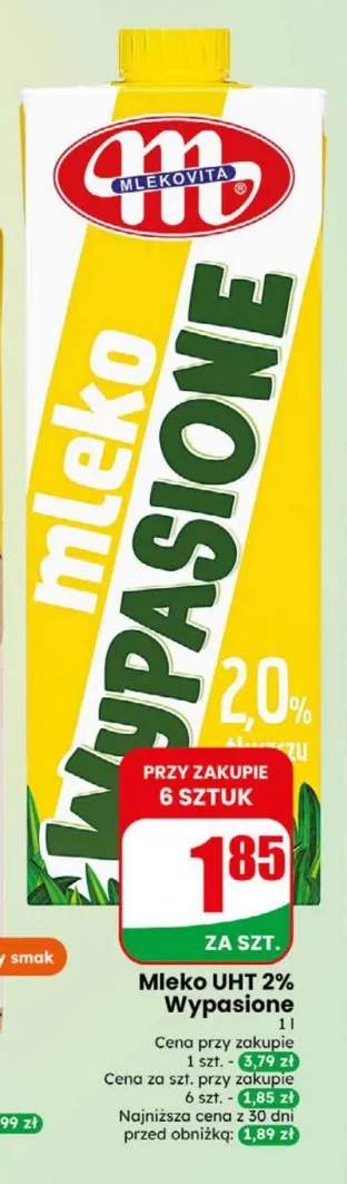 Mleko UHT Wypasione Mlekovita 2%