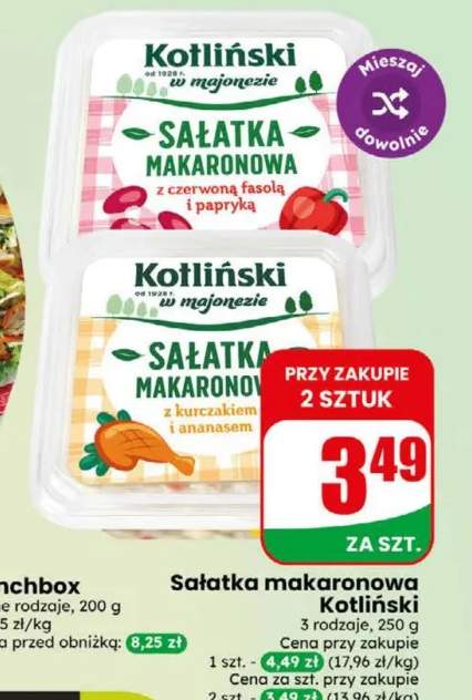 Sałatka makaronowa z czerwoną fasolą i papryką Kotliński +1 wariant