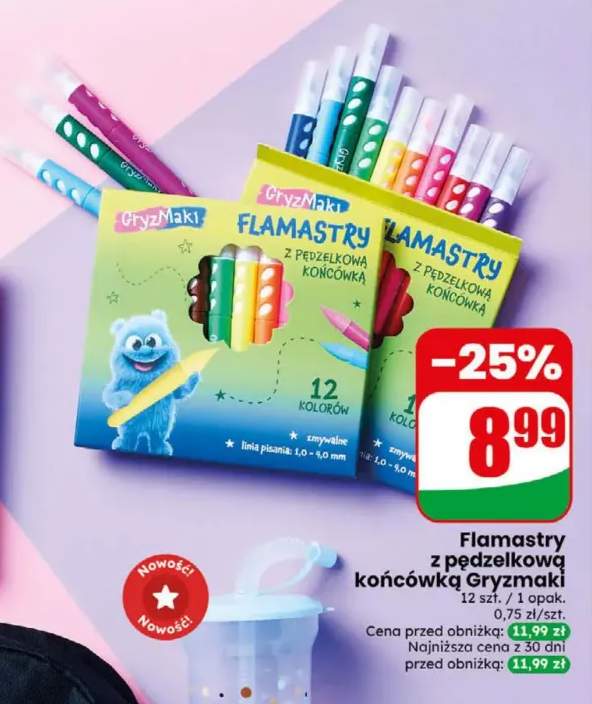 Flamastry z pędzelkową końcówką Gryzmaki