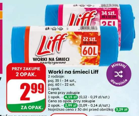 Worki na śmieci 35 l Liff +1 wariant