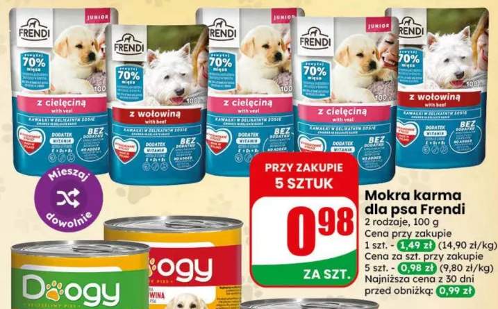 Mokra karma dla psa z cielęciną Frendi +1 wariant