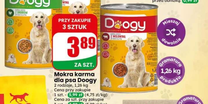 Mokra karma dla psa z drobiem Doogy +1 wariant