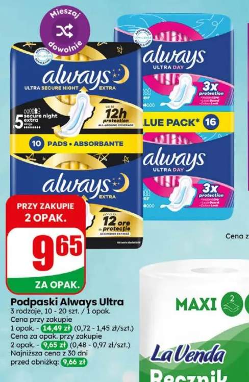 Podpaski Always Ultra