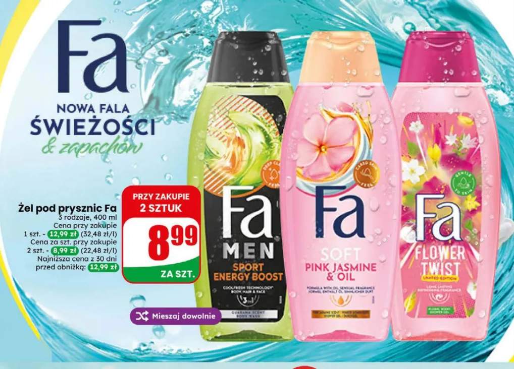 Żel pod prysznic Fa Men Sport Energy Boost +2 warianty