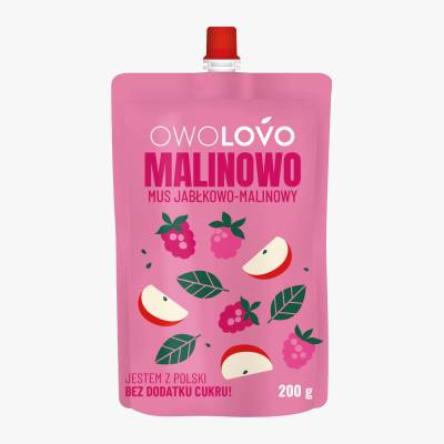Mus jabłko malina Owolovo 200g