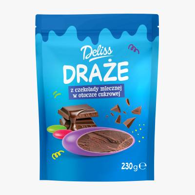 Draże z czekolady mlecznej Deliss 230g