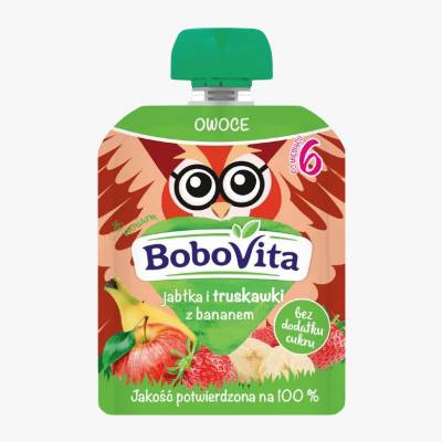 Deser w tubce jabłko truskawka banan Bobovita 80g