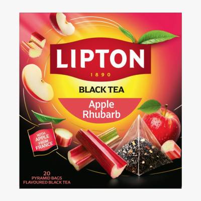 Herbata czarna arom jabłko rabarbar Lipton 20x1,5g