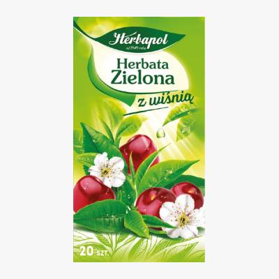 Herbata zielona kwitnąca wiśnia Herbapol 20x1,7g