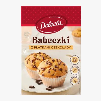 Babeczki z płatkami czekolady Delecta 280g