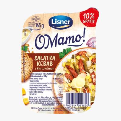 Sałatka kebab z kurczakiem Lisner 150g+10% gratis