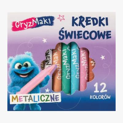 Kredki świecowe neon/metal Gryzmaki 12kol mix SZ26
