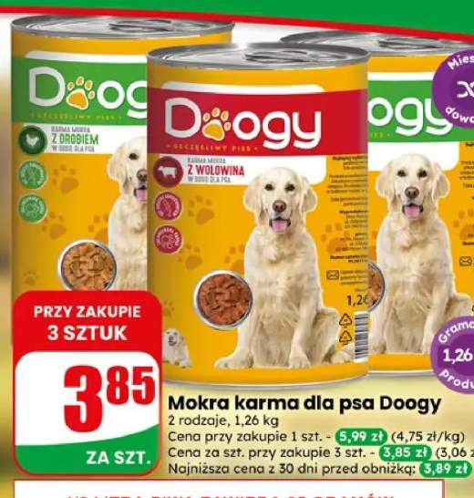 Mokra karma dla psa z drobiem Doogy +1 wariant