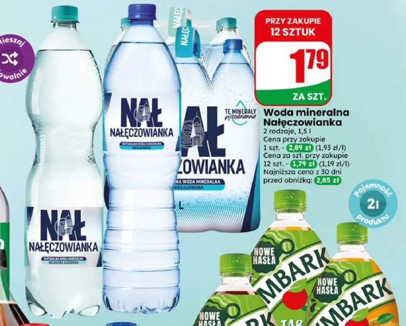 Woda mineralna gazowana delikatnie Nałęczowianka +1 wariant