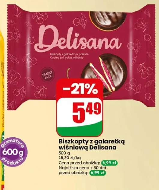 Biszkopty z galaretką wiśniową Delisana