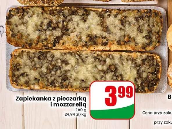 Zapiekanka z pieczarką i mozzarellą