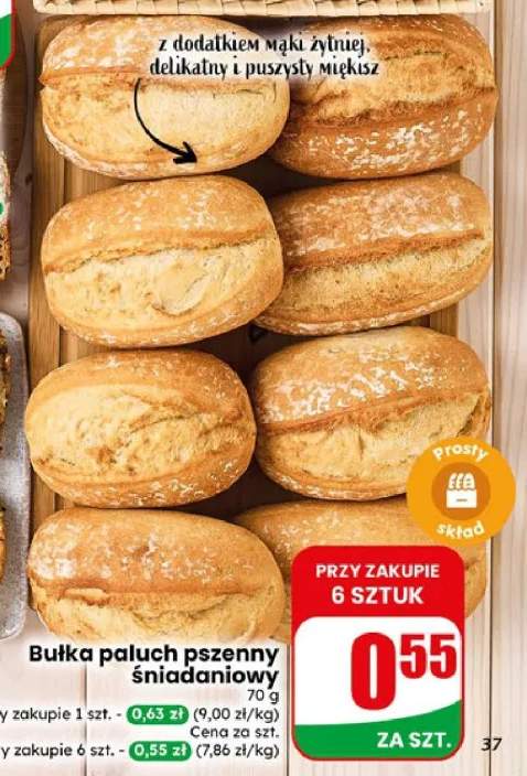 Bułka paluch pszenny śniadaniowy
