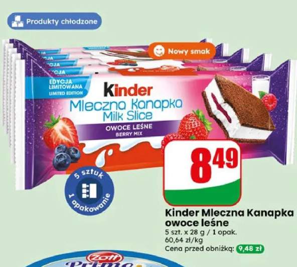 Kinder Mleczna Kanapka owoce leśne 5-pak
