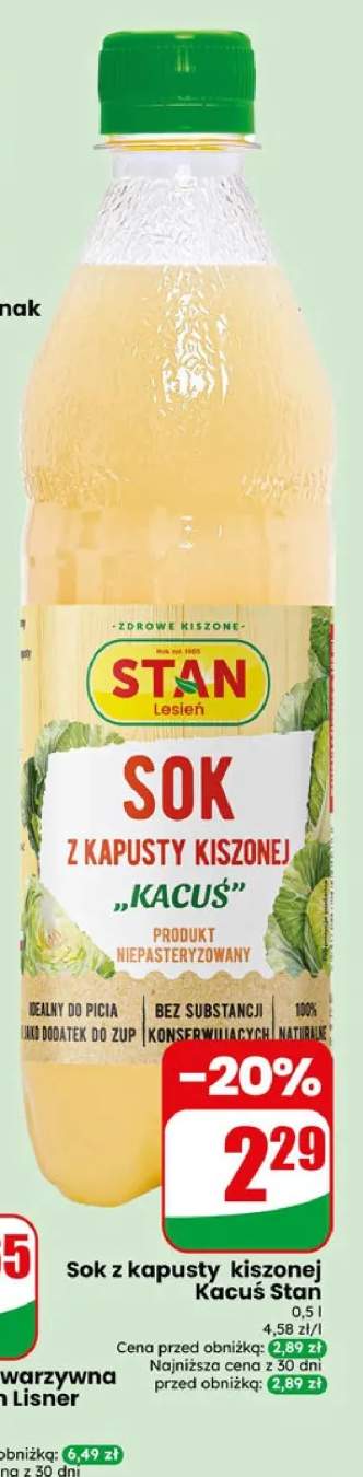 Sok z kapusty kiszonej Kacuś Stan