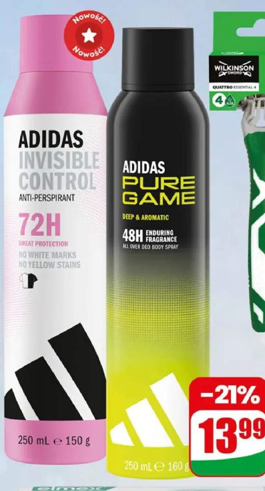 Antyperspirant spray Invisible Control Adidas +1 wariant