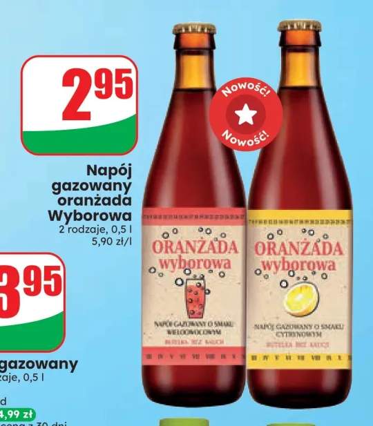 Napój gazowany oranżada Wyborowa wieloowocowa +1 wariant