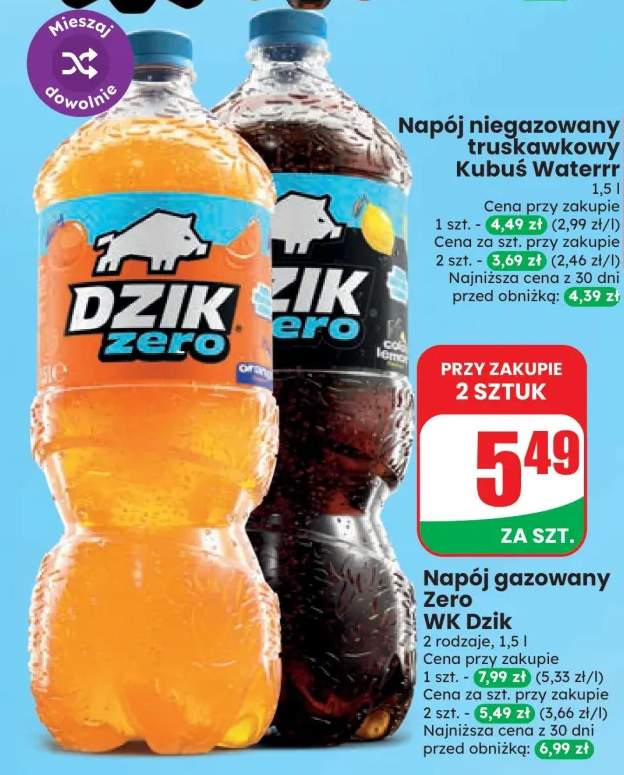 Napój gazowany Zero WK Dzik orange +1 wariant