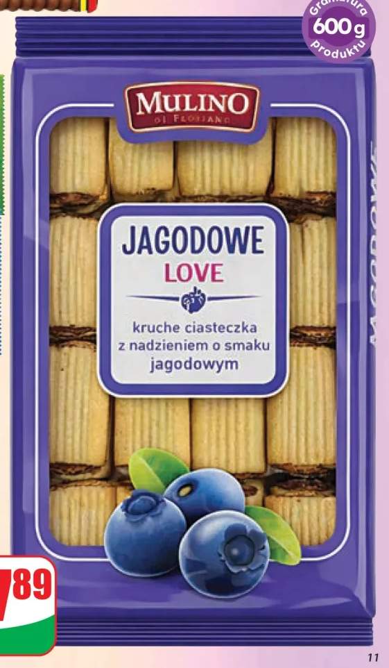 Ciastka kruche z nadzieniem jagodowym Mulino
