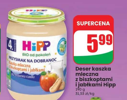 Deser kaszka mleczna z biszkoptami i jabłkami Hipp