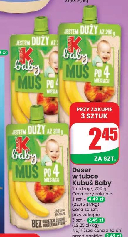Deser w tubce Kubuś Baby