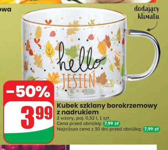 Kubek szklany borokrzemowy z nadrukiem