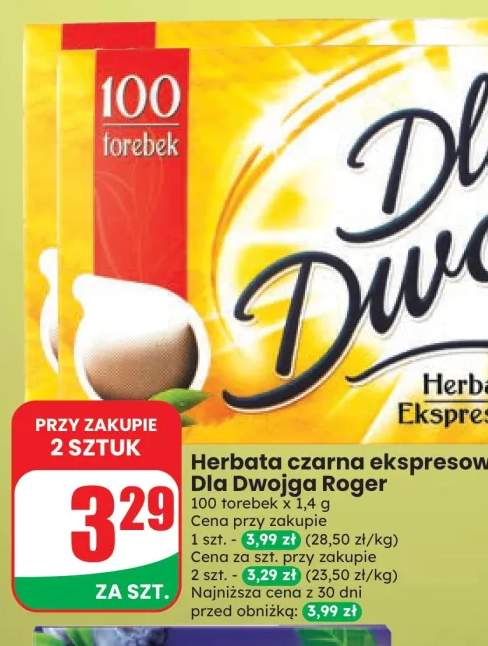 Herbata czarna ekspresowa Dla Dwojga Roger