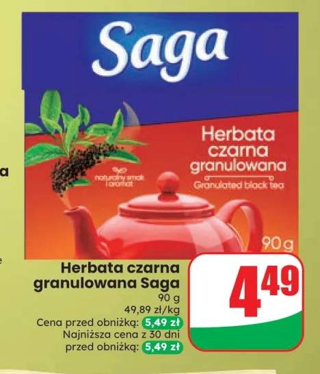 Herbata czarna granulowana Saga