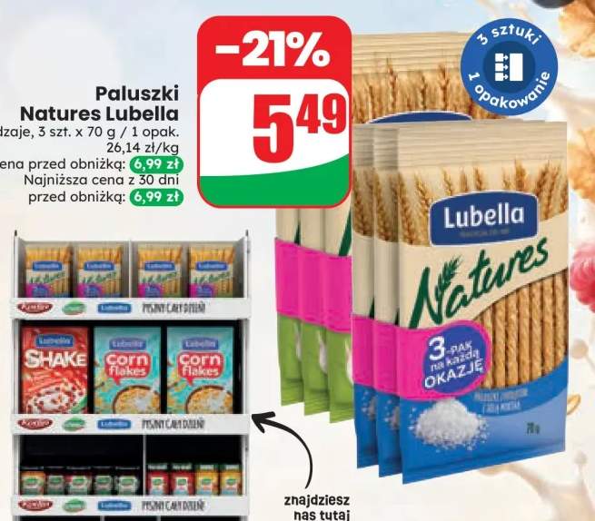 Paluszki Natures Lubella 3-pak