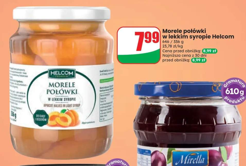 Morele połówki w lekkim syropie Helcom