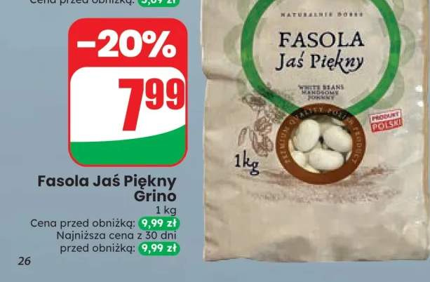 Fasola Jaś Piękny Grino