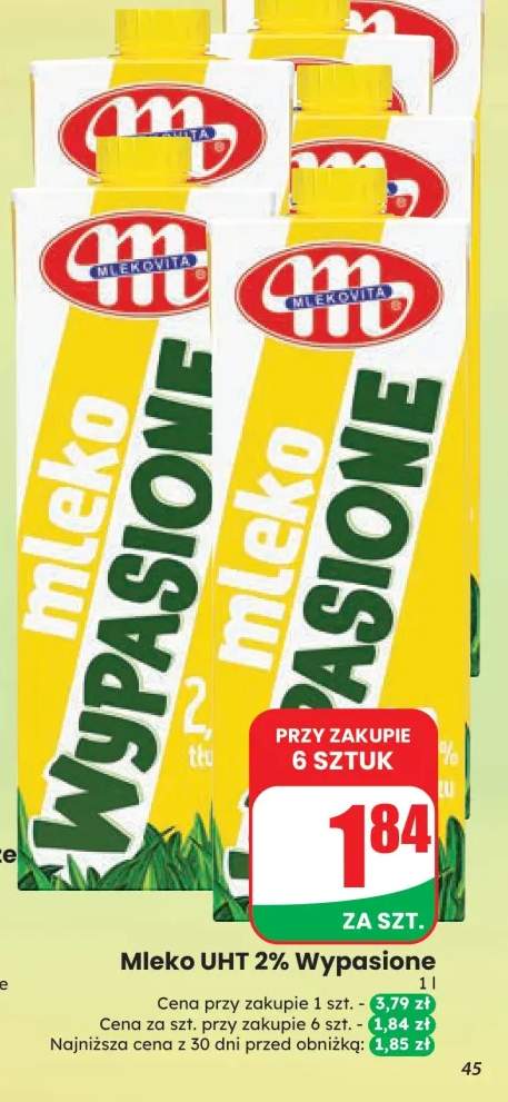 Mleko UHT Wypasione Mlekovita 2%