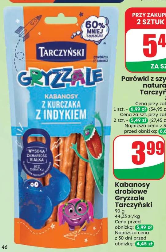 Kabanosy drobiowe Gryzzale Tarczyński