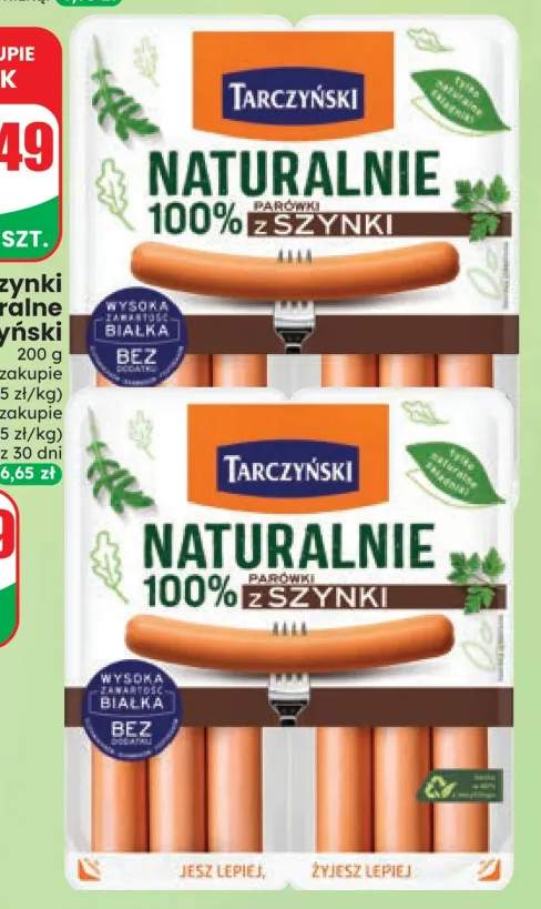 Parówki z szynki naturalne Tarczyński